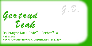 gertrud deak business card